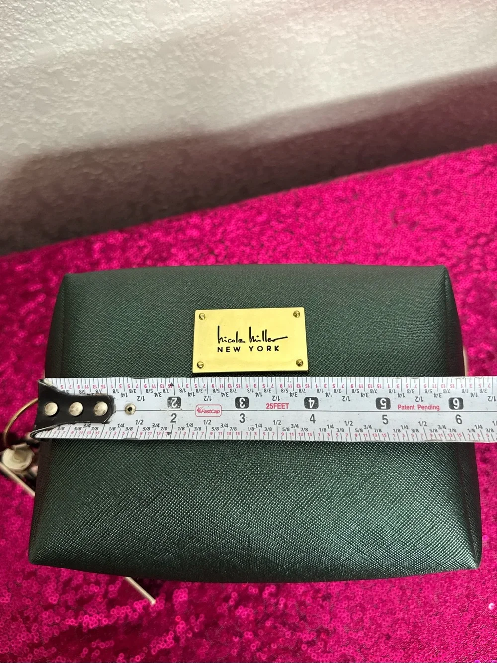 NEW wTAGS 🏷️ NICOLE MILLER Cosmetic Pouch, Attached Vanity Miller, Gold Hardware